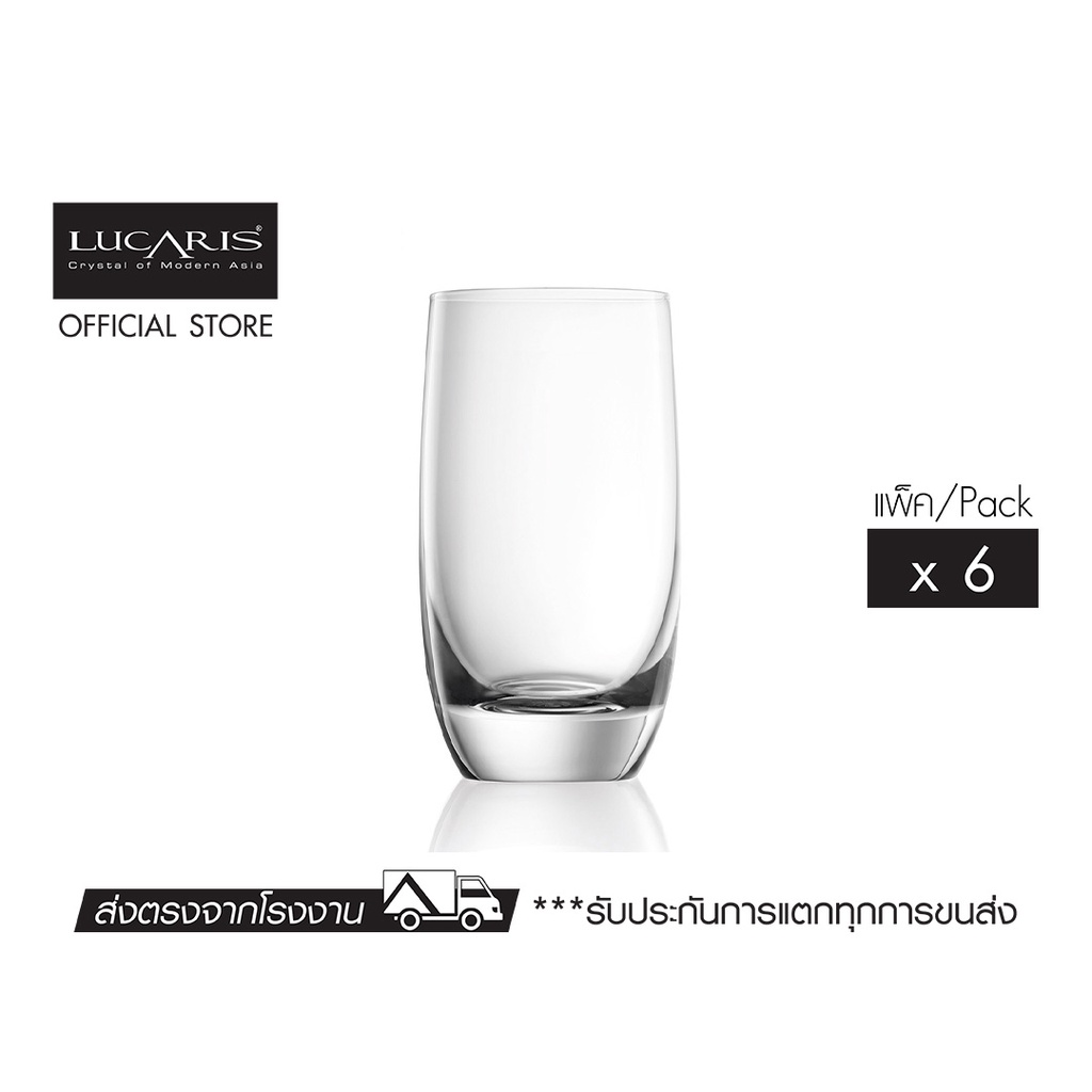 LUCARIS แก้วน้ำ SHANGHAI SOUL DOUBLE ROCK 395 ML. (Pack of 6)