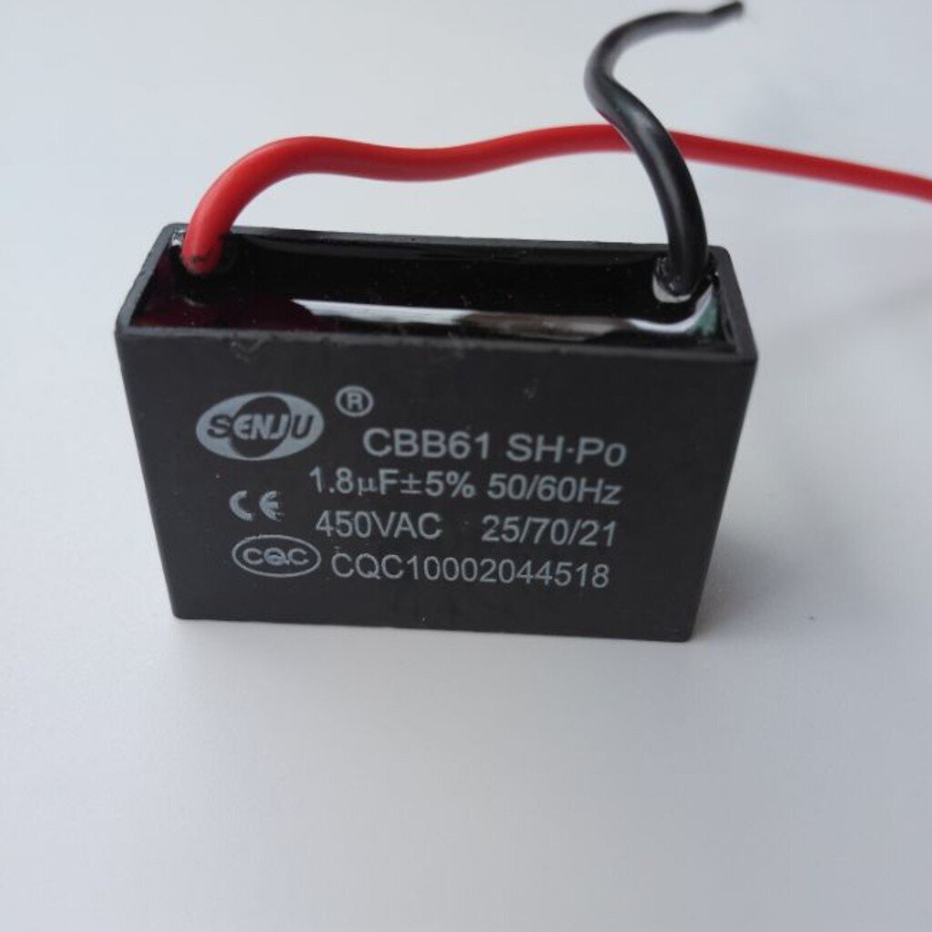 คาปาซิเตอร์ 1.8 uF 450V. SENJU เพื่อใช้กับมอเตอร์ขนาดเล็กหรือพัดลมต่างๆ ราคา ถูกที่สุด ดีลบีเคเค