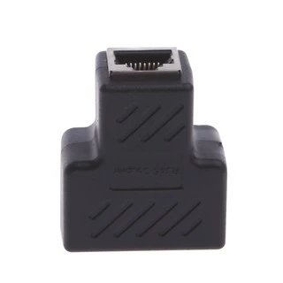 1 To 2 Ways LAN Ethernet Network Cable RJ45 Female Splitter อะแดปเตอร์เชื่อมต่อ