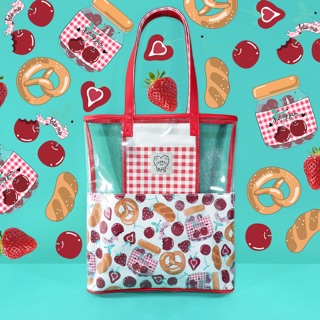 🍒Picnic time transparent glitter totebag🍒