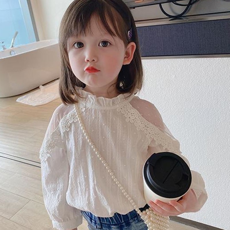 nana(x55502)เสื้อเชิ้ตแขนยาวผ้าฝ้ายแฟชั่นสไตล์เกาหลีสําหรับเด็กผู้หญิง