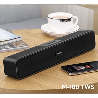 D-Power M-100 Sound Bar TWS bluetooth speaker 10W. ซาวด์บาร์ ลำโพงบลูทูธ