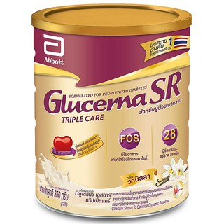 Glucerna SR กลูเซอนา เอสอาร์ วานิลลา400 กรัม และ 850 กรัม สำหรับผู้ป่วยเบาหวาน ฉลากใหม่สีทอง เลือกขนาดได้