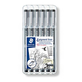 STAEDTLER ชุดปากกาตัดเส้นหัวเข็ม pigment liner 308 SB6P