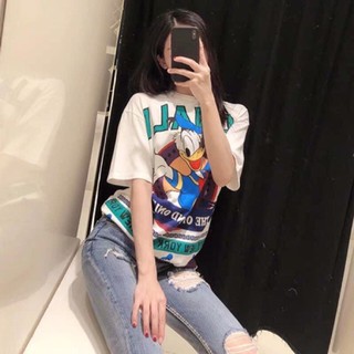 ✨เสื้อยืดโดนันดั๊ก 𝐙𝐀𝐑𝐀 งานป้าย ✨ขนาด 𝐅𝐫𝐞𝐞 𝐬𝐢𝐳𝐞  อก40-48