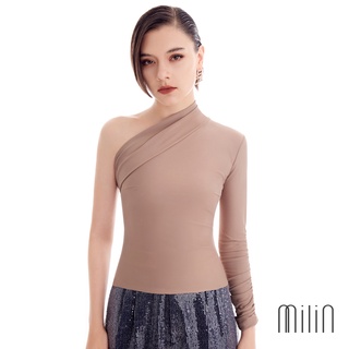 [MILIN] Titli top One shoulder long sleeves neckline top เสื้อแขนยาวไหล่เดียว