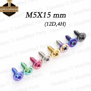 FLAWLESSTI สกรูเกลียวปล่อย สกรูไทเทเนียมสําหรับรถจักรยานยนต์สกูตเตอร์ M5X15 Forza 350 Xmax 300 Lead 125 Monkey 125 Tmax 50 ZX10R Vespa Sprint 150/Primavera 150/S/150