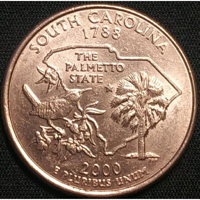 สหรัฐอเมริกา (USA), ปี 2000, 25 Cents รัฐเซาท์แคโรไลนา (South Carolina), ชุด 50 รัฐของอเมริกา