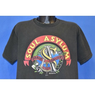 T-shirt  กระหน่ํา เสื้อยืด ลาย intage 90s SOUL ASYLUM GRAE DANCERS UNION TOUR GRUNGE ROCK BAND JKadmn50JMimhp05 สไตล์คลา