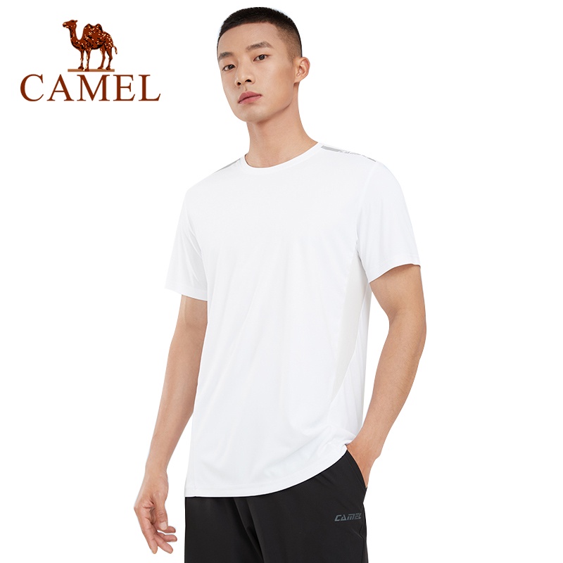 Camel เสื้อยืดกีฬา กันแดด แขนสั้น แห้งเร็ว ใส่ออกกําลังกาย วิ่ง ทรงหลวม สําหรับผู้ชาย