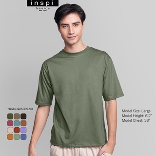 เสื้อยืดผ้าฝ้ายพิมพ์ลายขายดี ♦✹INSPI Basics Oversized shirt for men Plain tshirt Trendy Tops for Women Korean Top Plus S