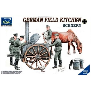 โมเดลประกอบ Riich Model 1/35 RV35045 German Field Kitchen with Soliders(cook &amp; three German soldiers