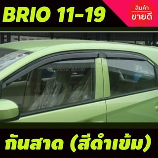 กันสาด คิ้วกันสาดประตู คิ้ว รุ่น 5ประตู สีดำเข้ม ฮอนด้า บริโอ้ HONDA BRIO 2011 - 2019 ใส่ร่วมกันได้ทุกปี