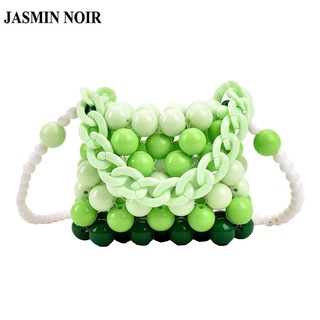 Jasmin NOIR กระเป๋าสะพายข้าง สายโซ่ ประดับมุก ขนาดเล็ก สําหรับผู้หญิง