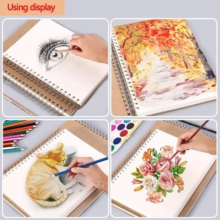 สมุดวาดภาพ กระดาษหนา 160 GSM แบบเกลียว อุปกรณ์การเรียนศิลปะ แบบมืออาชีพ