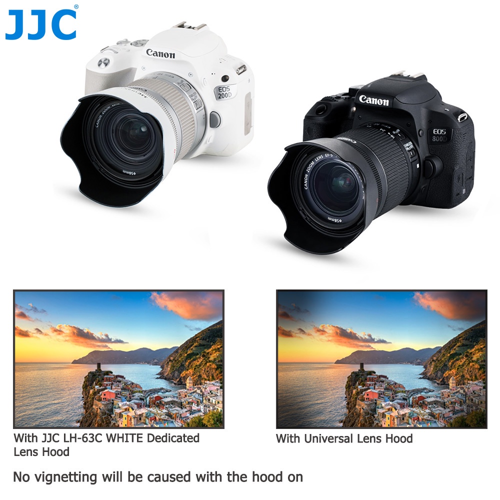 JJC เลนส์ฮู้ด EW-63C แบบเปลี่ยน สําหรับ Canon RF 24-50mm F4.5-6.3 IS STM/ EF-S 18-55mm F3.5-5.6 IS STM/ EF-S 18-55mm F4-5.6 IS STM/ RF-S 14-30mm F4-6.3 IS STM PZ