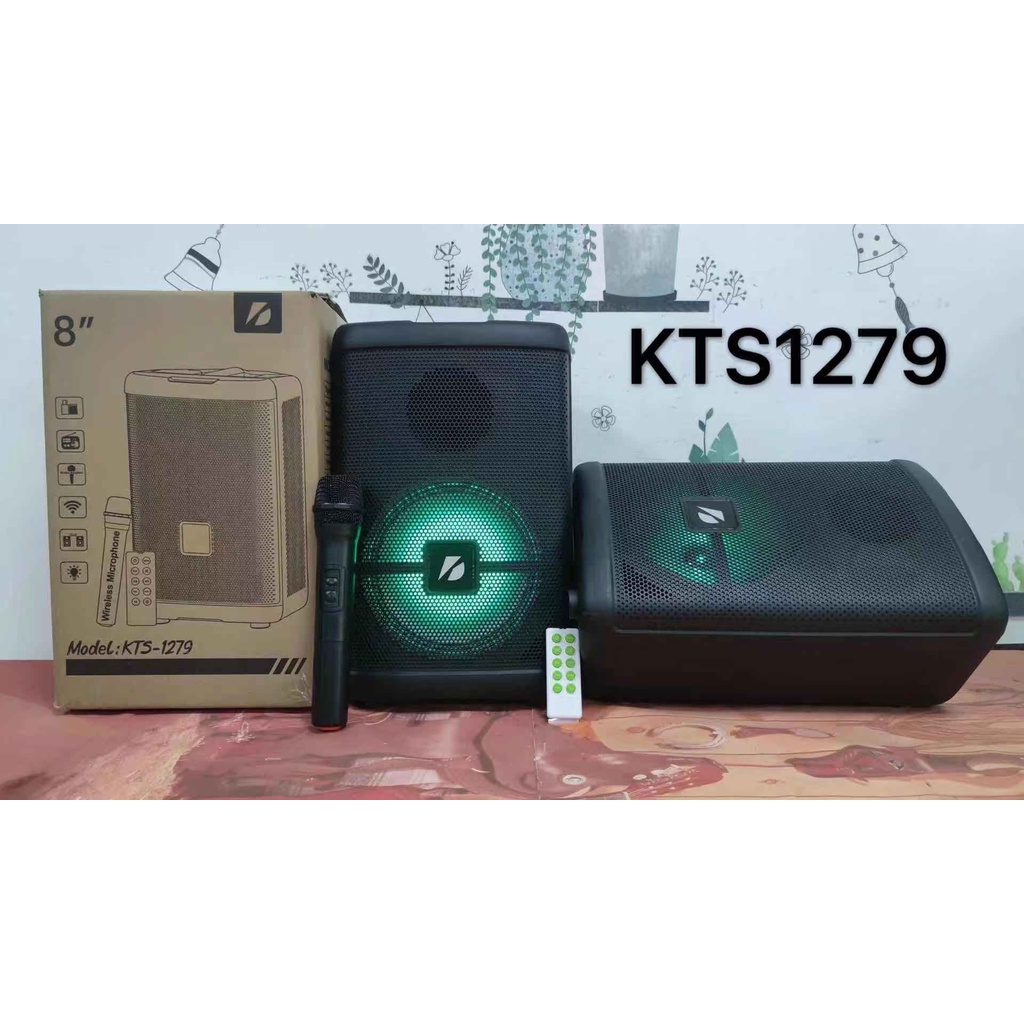 SDD KTS-1279 ลำโพงบลูทูธลําโพงดอก8นิ้ว 30W ปรับเบสได้ ปรับเสียงแหลมได้ มีไฟLED ปิดไฟได้ แถมฟรี ไมค์ล