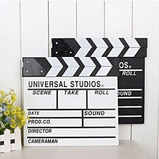 Film Slate สเลทคัทฉาก กระดานสเลทคัทฉาก  สเลทภาพยนตร์ หนังสั้น พร็อพถ่ายภาพ ถ่ายภาพสินค้า พรอพถ่ายรูป 30 x 27 cm.