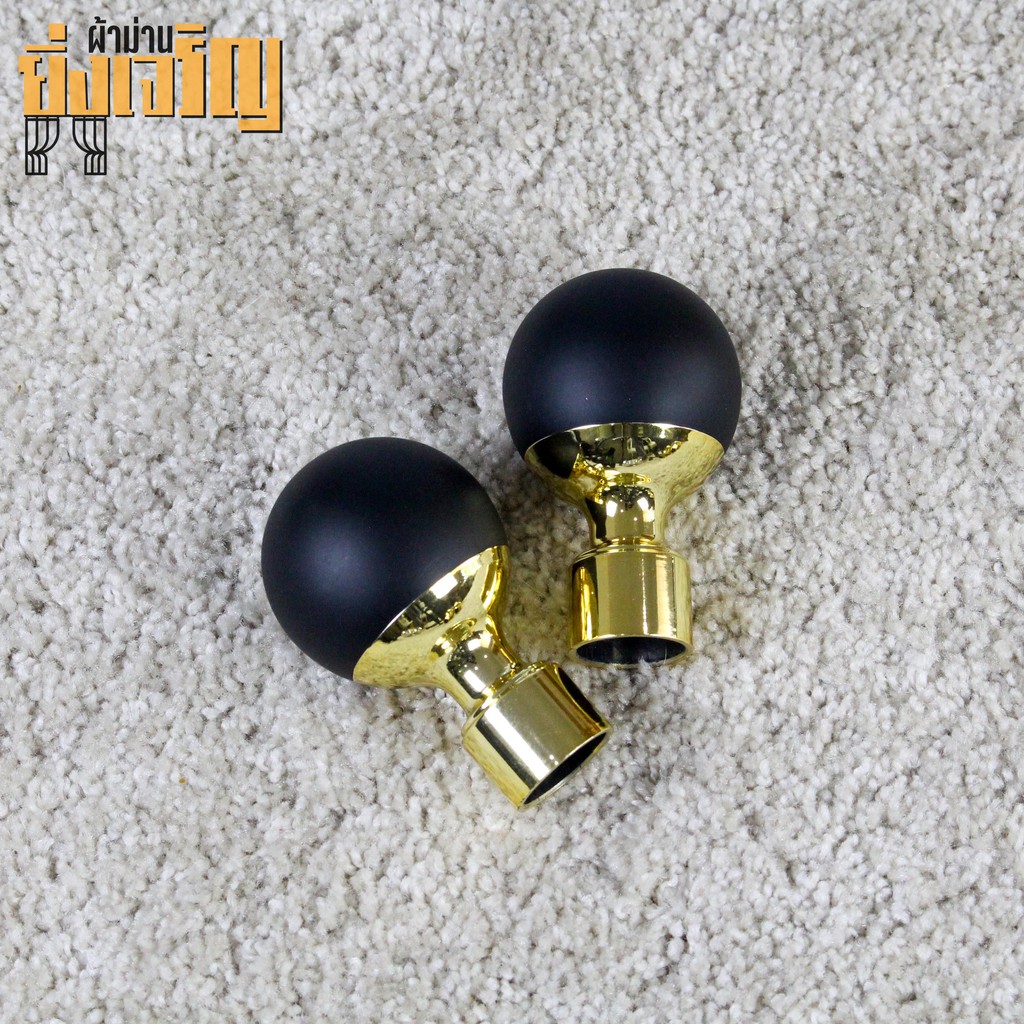 หัวปิดรางม่าน อุปกรณ์ราวม่าน เฉพาะหัวราง ขนาด 26 มม (ลายไม้ขาว-คอทอง) - รูปที่ 3