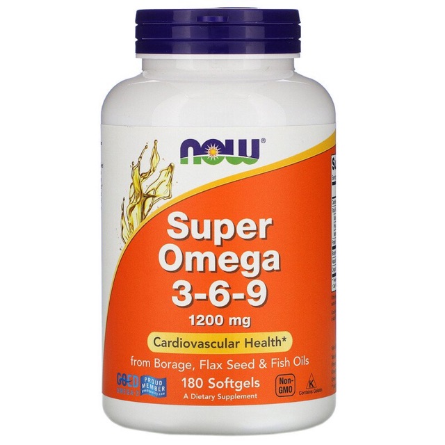 (พร้อมส่ง)✨ Now Foods, Super Omega 3-6-9, 1,200 mg, 180 Softgels🇺🇸
