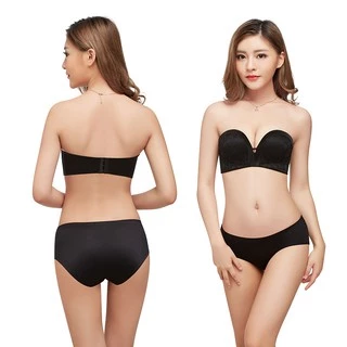 เสื้อเกาะอก ลูกไม้เซ็กซี่ ชุดชั้นในสตรีไร้ตะเข็บ Push Up Ladies บราล่องหน