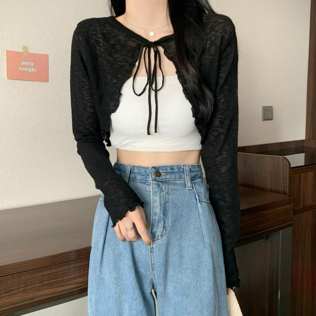 เสื้อคลุมไหมพรม ดีเทลปลายหยัก ใส่สบาย งานจริงผ้าไม่บางเหมือนในรูป #P18 ราคา ถูกที่สุด ดีลบีเคเค แกลเลอรีภาพที่ 3
