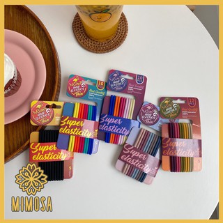 MIMOSA (10 ชิ้น) แพ๊ค  5 สี ยางรัดผม super elastic ที่รัดผมเด็ก เครื่องประดับผม ที่รัดผม