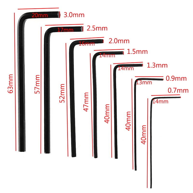 New 7Pcs 0.7mm-3mm Mini Hexagon Hex Allen for Key Set Wrench Screwdriver Tool Ki ราคา ถูกที่สุด ดีลบีเคเค แกลเลอรีภาพที่ 2