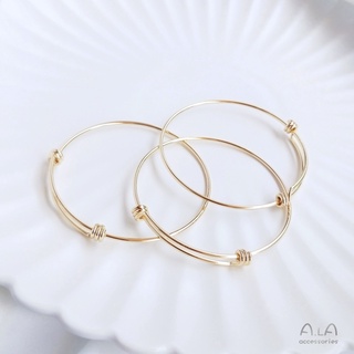 สร้อยข้อมือ แหวนทองแดง ชุบทอง 14k ปรับได้ แฮนด์เมด diy