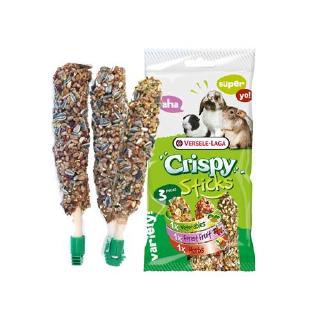 Crispy Sticks Rabbit/Hamsters/Squirrels Exotic Fruit ขนมสำหรับกระต่าย หนูแฮมสเตอร์ กระรอก และสัตว์ฟันแทะ แพ็ค 3 แท่ง( 16