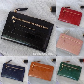 กระเป๋าสตางค์ใบกลาง แบรนด์แท้ Classic &amp; Modren ลายจระเข้ T2607-016