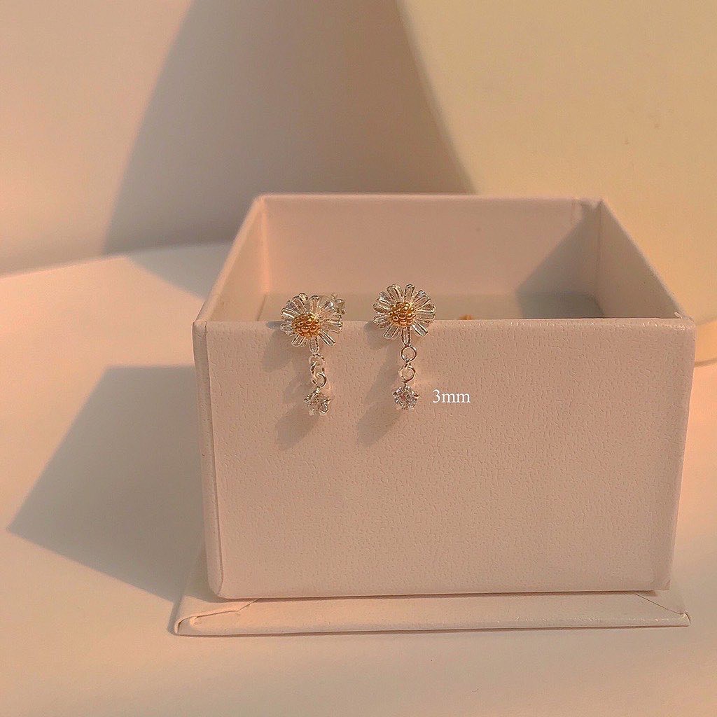 SissyJewelry // ต่างหูเงินแท้ ต่างหูเดซี่ Daisy collection ต่างหูดอกไม้ สไตล์เกาหลี ใส่ติดหู รูปที่ 2