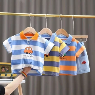 New เสื้อผ้าเด็ก เซ็ตเสื้อผ้าเด็ก เสื้อPOLOเด็ก Set 2 ชิ้น กางเกงยีนส์ ชุดเด็กผู้ชาย เนื้อผ้าอย่างดี / 8m-6ปี PFS0020