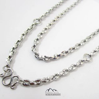 U68 โซ่หนา ลายเม็ดกาแฟ สีเงิน สร้อยคอ ห้อยพระ สร้อยสแตนเลสแท้ สร้อยพระ stainless necklace