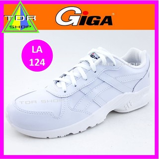 GIGA รุ่น LA 124 รองเท้าผ้าใบ Sneaker ผู้หญิง สีขาว ใส่ทำงาน พละ สีขาว หนังPU ทำความสะอาดง่าย