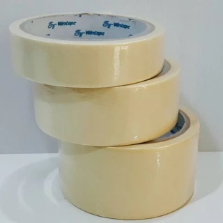 (KTS)เทปย่น Wintape เทปหนังไก่ เทปบังพ่น สีขาวนวล คุณภาพสูง ยาว 20 หลา เลือกขนาดได้