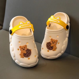 รองเท้าแตะเด็กหัวโต รูปน้องหมีถือคุ๊กกี้ กันลื่น ใส่สบายเท้า T-5288-3