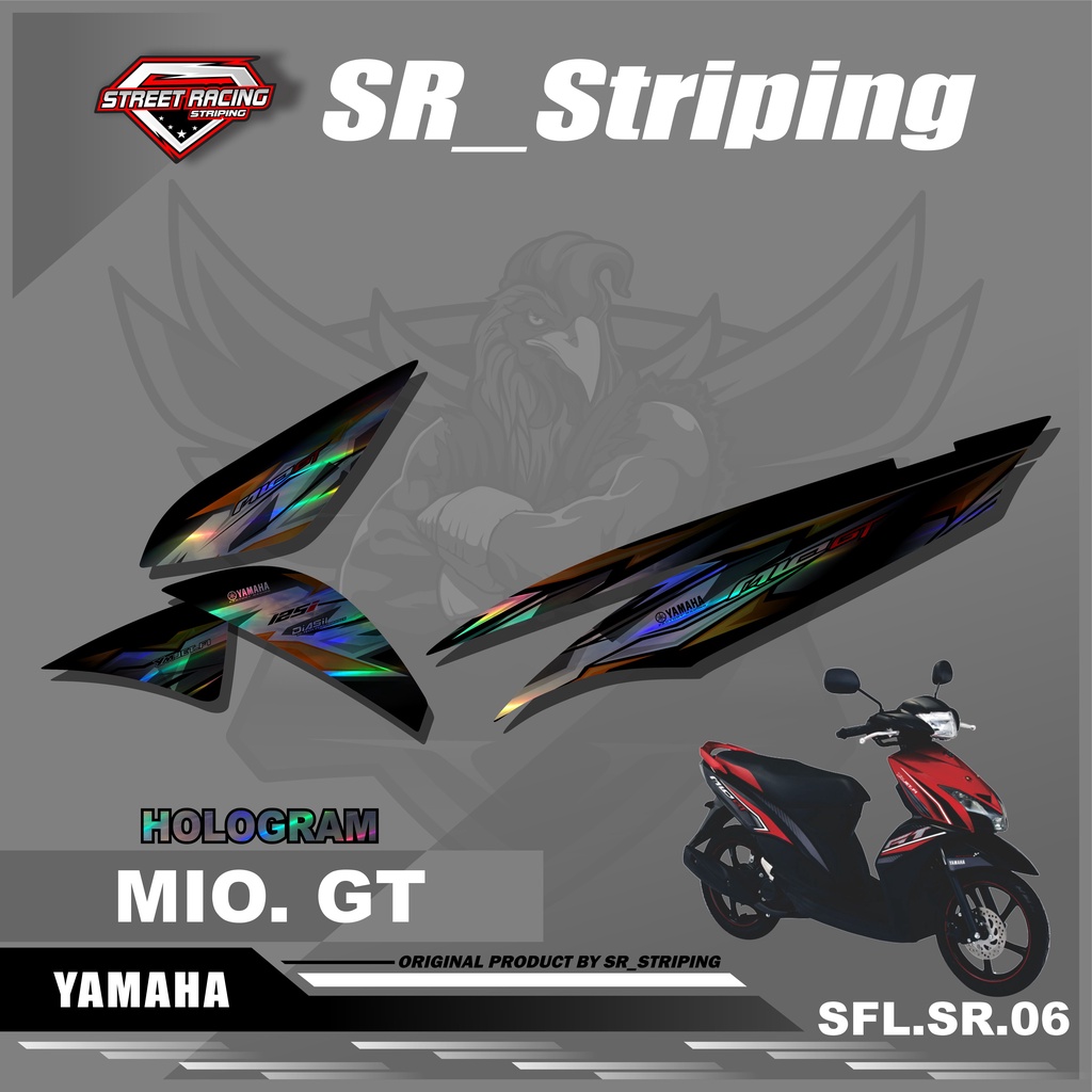 Mio GT Striping / Mio GT Variation / Mio GT Sticker (Hologram) Mio GT Motorcycle Striping Already Cu