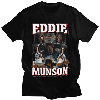 เสื้อยืดโอเวอร์ไซส์เสื้อยืด ผ้าฝ้าย พิมพ์ลายกราฟฟิค Stranger Things 4 Eddie Munson สไตล์วินเทจ โอเวอร์ไซซ์ แฟชั่นฤดูร้อน
