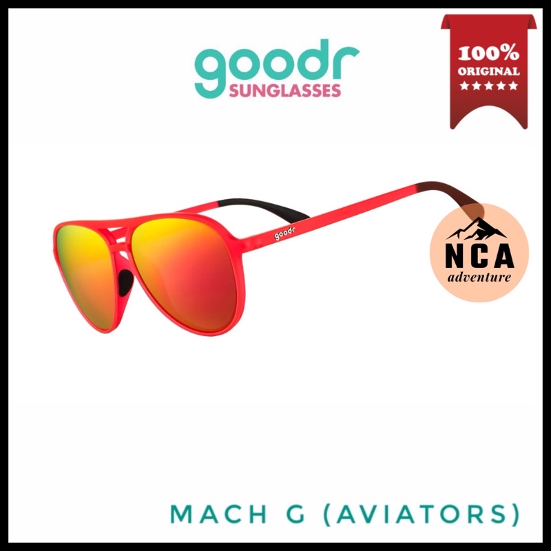 GOODR MACH G AVIATOR - CAPTAIN BLUNTS RED EYE POLARIZED RUNNING CYCLING SUNGLASSES