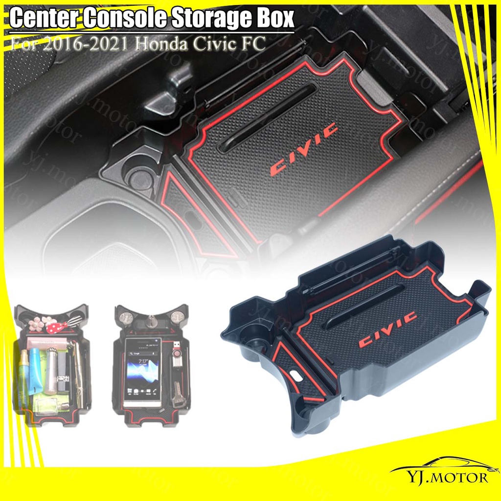กล่องเก็บเหรียญ ปากกา กุญแจ โทรศัพท์ คอนโซลกลาง สําหรับ Honda Civic FC 2016-2021 Central Console Storage Box Tray