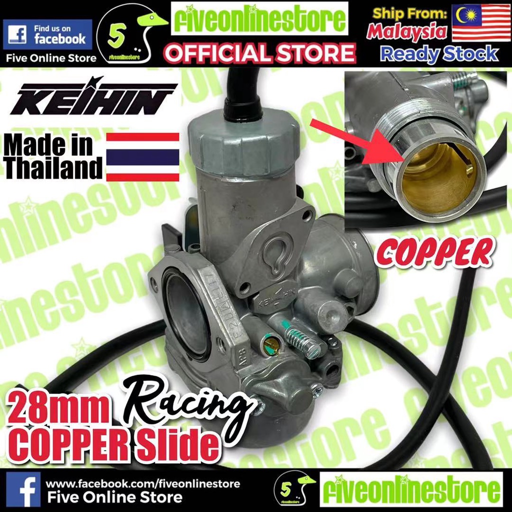 Keihin คาร์บูเรเตอร์ WAVE 125 22 มม.24 มม.28 มม.COPPER สไลด์ไทย/ญี่ปุ่น W125 W125s 125x WAVE125 EX5 Dream Karburetor Carb