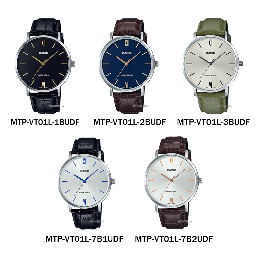 ของแท้ นาฬิกาข้อมือ Casio ผู้ชาย รุ่น MTP-VT01 สายหนัง