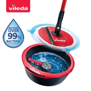 Vileda Spin &amp; Clean วิเลดา ถังปั่นสปินแอนด์คลีน ไม้ม็อบ ถังปั่น ทำความสะอาดผ้าตลอดเวลา ทำความสะอาดผ้าเอง ม๊อบ ไม้ม๊อบ