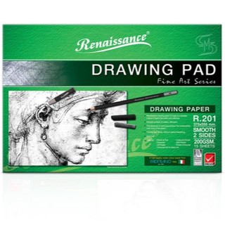 สมุดวาดเขียน Renaissance R201 ความหนา 200แกรม (ผิวเรียบ ) 275 x 375mm.