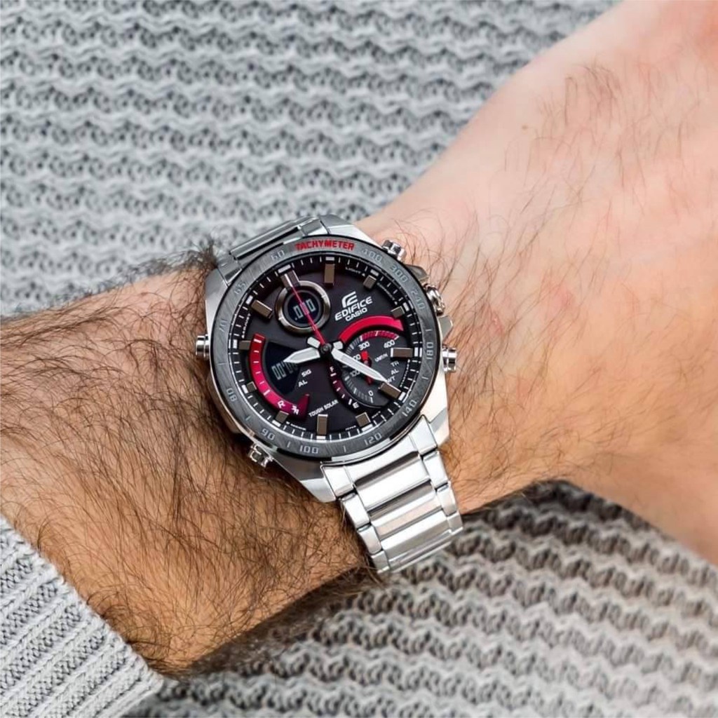 นาฬิกาโทรได้ นาฬิกาจักรกล ECB-900TR Casio EDIIFICE นาฬิกาข้อมือ สายสเตนเลสสตีล กันน้ำลึก 100 เมตร