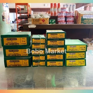 *พร้อมส่งที่ไทย* บานพับเหล็ก KPS กล่องเขียว ชุดละ 12 ชิ้น (แถมสกรู)
