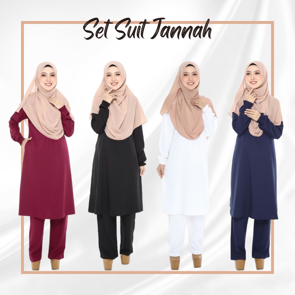 JANNAHSTORE , SAIZ S-5XL SET SUIT JANNAH , SET SUIT UMRAHHAJI , JUBAH SELUAR , SET TRAVEL , HARI , B