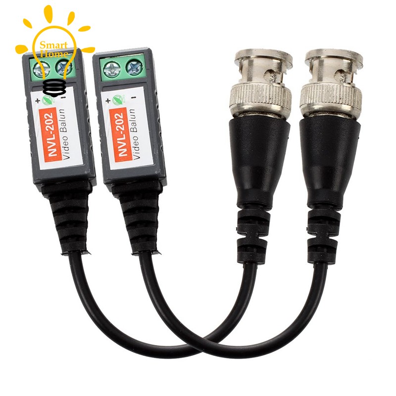 2 networks CAT 5 camera CCTV BNC coaxial passive video balun UTP