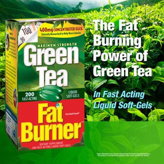 Green Tea Fat Burner 400mg Concentrate EGCG กรีนที แฟต เบิร์น (200 Softgel) 4.8